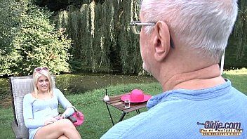 play The blonde goes on a trip with the boss and has sex with him there